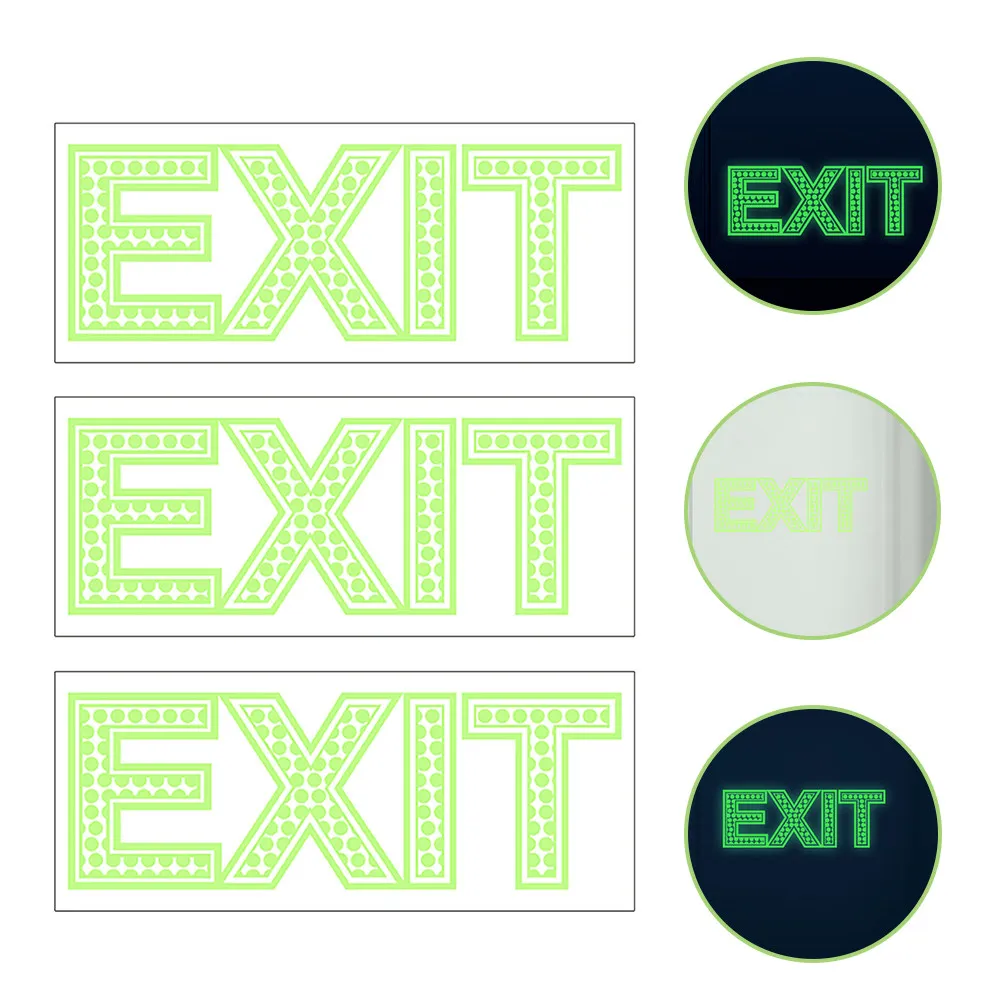 3Pcs Exit Signs Glow in Dark Green Fluorescent Emergency Wall Stickers Photoluminescent Decals Exit Sign Stickers Direction
3Pcs Exit Signs Glow in Dark Green Fluorescent Emergency Wall Stickers Photoluminescent Decals Exit Sign Stickers Direction