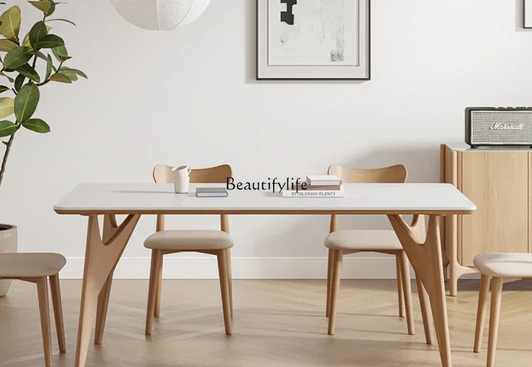 FG10Nordic Japanese solid wood rock slab dining table ash wood logs modern simple cream style
FG10Nordic Japanese solid wood rock slab dining table ash wood logs modern simple cream style