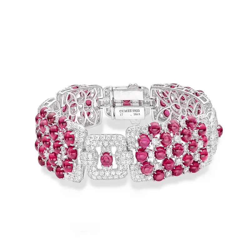Bellux Fine Jewelry Sugar Tower Design 925 Silver Gold Plated Cultivate Synthetic Ruby Bracelet
Bellux Fine Jewelry Sugar Tower Design 925 Silver Gold Plated Cultivate Synthetic Ruby Bracelet
