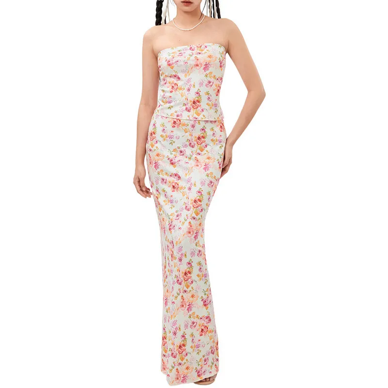 WPNAKS Women Colorful Floral 2 Piece Skirts Sets Evening Party Summer Clothes Sleeveless Bandeau Tops and Long Skirt Sexy Club
WPNAKS Women Colorful Floral 2 Piece Skirts Sets Evening Party Summer Clothes Sleeveless Bandeau Tops and Long Skirt Sexy Club
