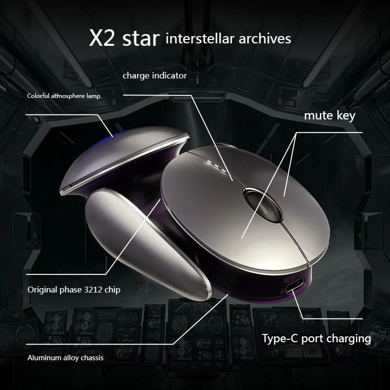 Interstellar Theme Wireless Tri-Mode Mouse 2.4G+Bluetooth4.0/5.0 RGB Backlight Metal Base Rechargeable Mute Gaming Mouse For PC
Interstellar Theme Wireless Tri-Mode Mouse 2.4G+Bluetooth4.0/5.0 RGB Backlight Metal Base Rechargeable Mute Gaming Mouse For PC