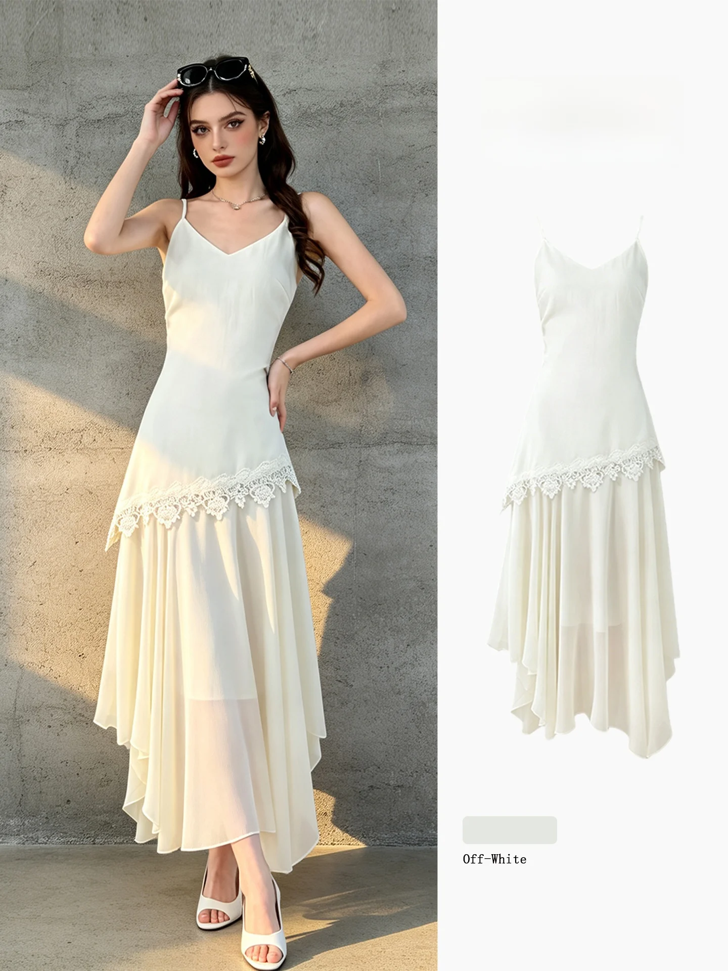 French Style Lace Halter Dress Women Summer Slimming Gentle Asymmetrical Big Skirt Two-Piece Long Dress City Commute Casual
French Style Lace Halter Dress Women Summer Slimming Gentle Asymmetrical Big Skirt Two-Piece Long Dress City Commute Casual