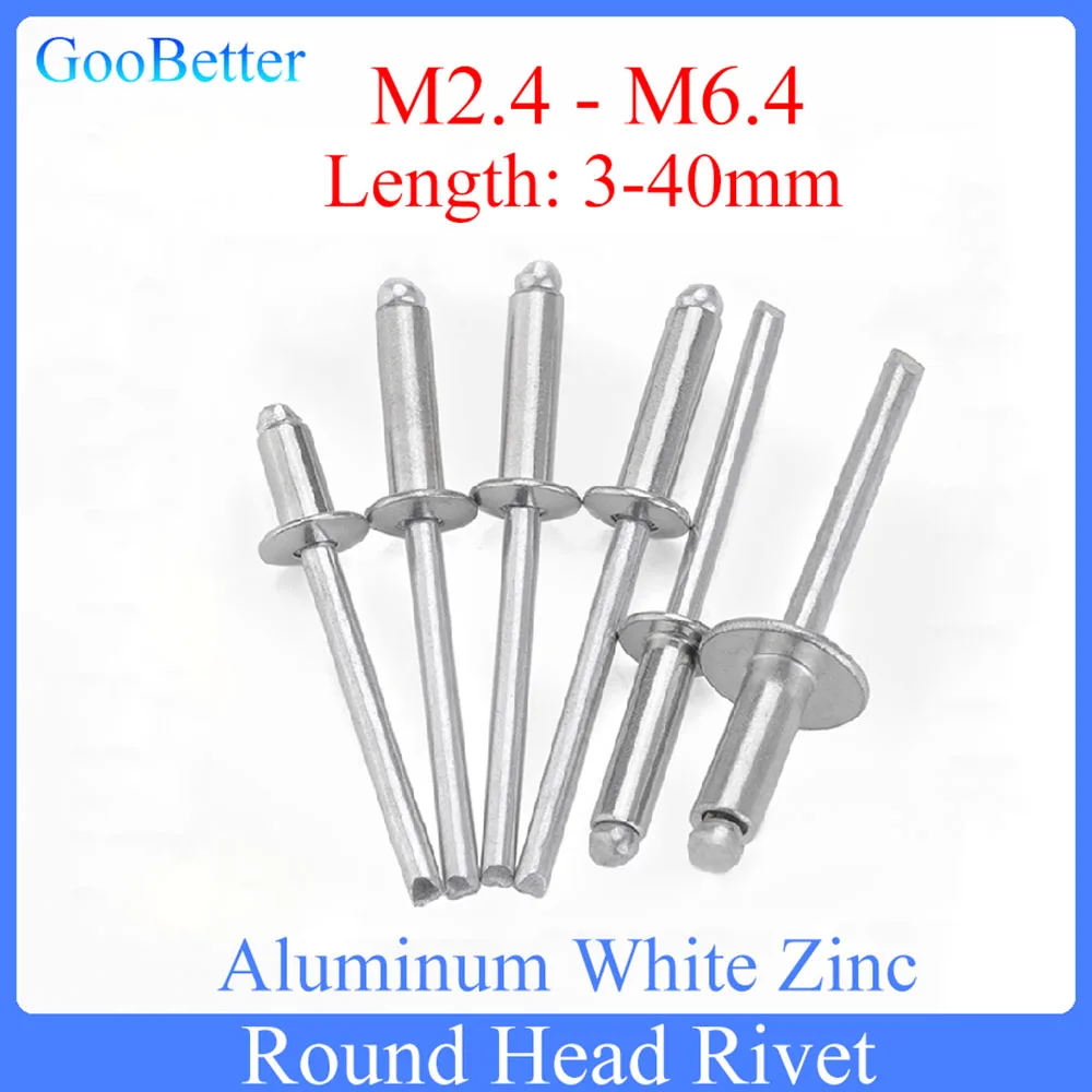 10-50Pcs Dome Head Blind Rivets Steel Shank Mandrel Exhaust Rivets M2.4 M2.8 M3 M3.2 M3.6 M4 M5 M6.4 White Zinc Aluminium Rivet
10-50Pcs Dome Head Blind Rivets Steel Shank Mandrel Exhaust Rivets M2.4 M2.8 M3 M3.2 M3.6 M4 M5 M6.4 White Zinc Aluminium Rivet
