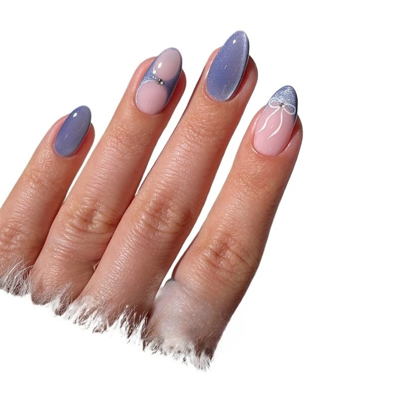 Wearing nail advanced sense gray purple gradual change cat eye manicure piece wearable bow patch
Wearing nail advanced sense gray purple gradual change cat eye manicure piece wearable bow patch