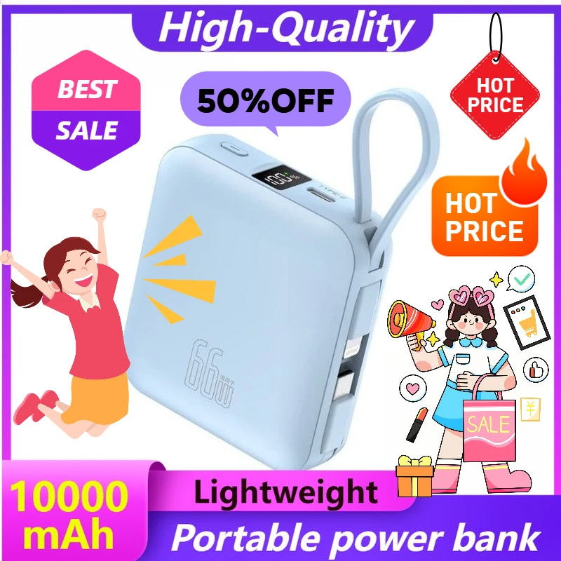10000mAh 22.5W Fast Charging Portable Power Bank with Built-in Cable, Digital Display Mini and Compact Design
10000mAh 22.5W Fast Charging Portable Power Bank with Built-in Cable, Digital Display Mini and Compact Design