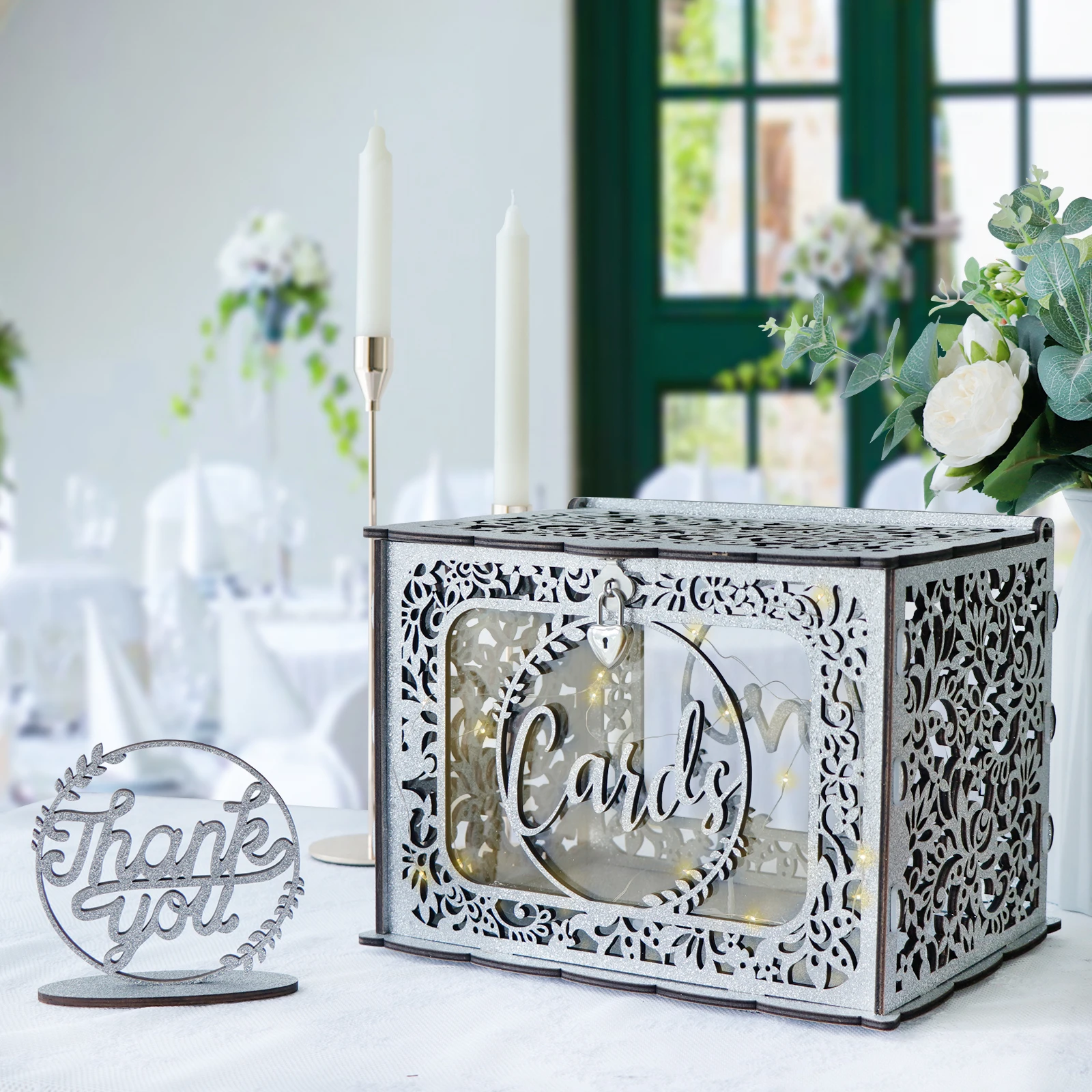 OurWarm Wedding Card Box With Window Wood Card Box Decor For Wedding Anniversary Baby Shower Birthday Shiny Silver
OurWarm Wedding Card Box With Window Wood Card Box Decor For Wedding Anniversary Baby Shower Birthday Shiny Silver