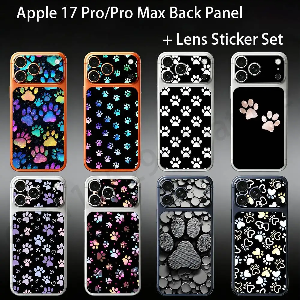 Dog Footprints Puppy Paw Print For iPhone 17Pro/ProMax Battry Back Cover with Camera Decal Skin Rear Protective Sticker Film
Dog Footprints Puppy Paw Print For iPhone 17Pro/ProMax Battry Back Cover with Camera Decal Skin Rear Protective Sticker Film
