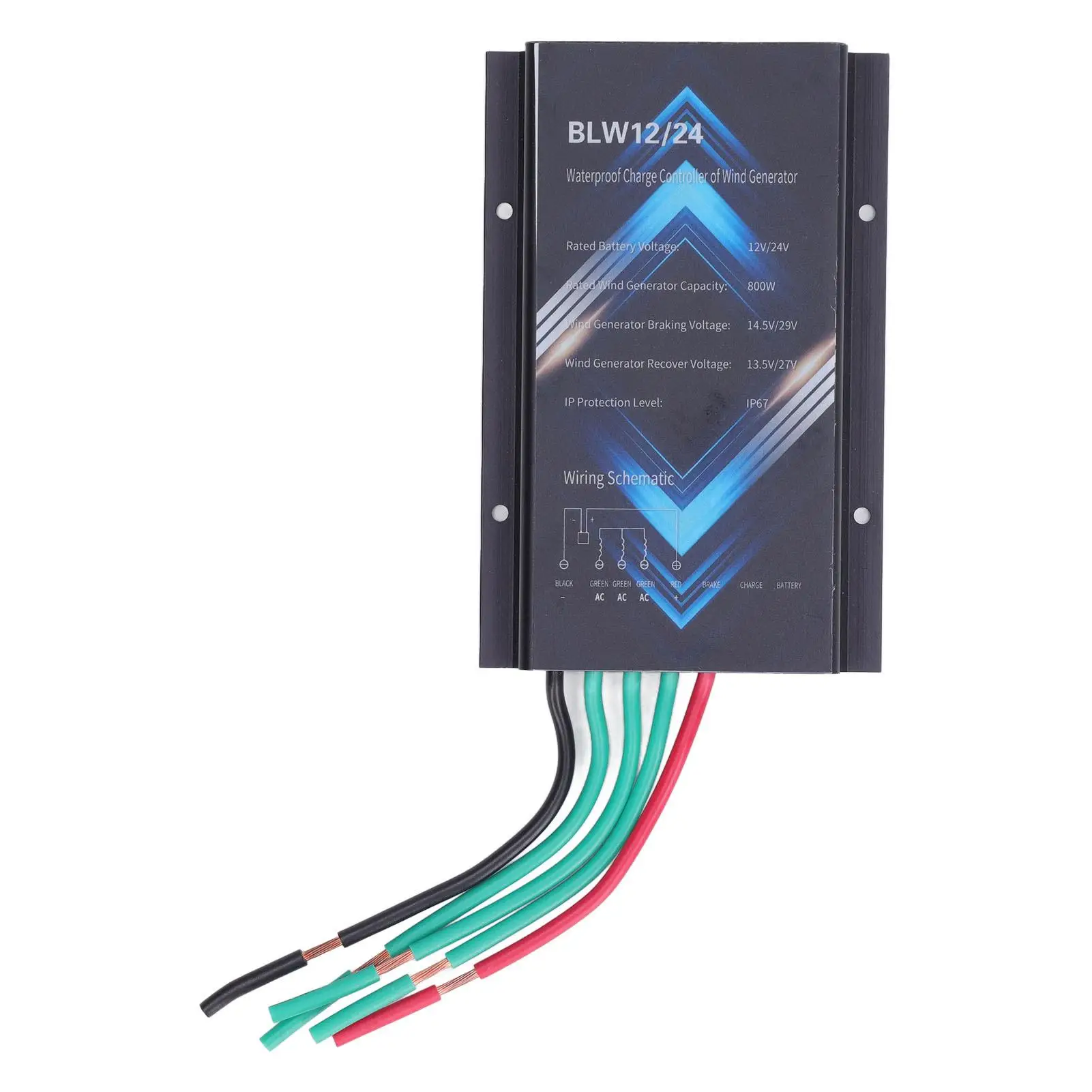 800W Wind Controller - IP67 Waterproof Aluminum Alloy Generator for 12V/24V Battery for charging
800W Wind Controller - IP67 Waterproof Aluminum Alloy Generator for 12V/24V Battery for charging