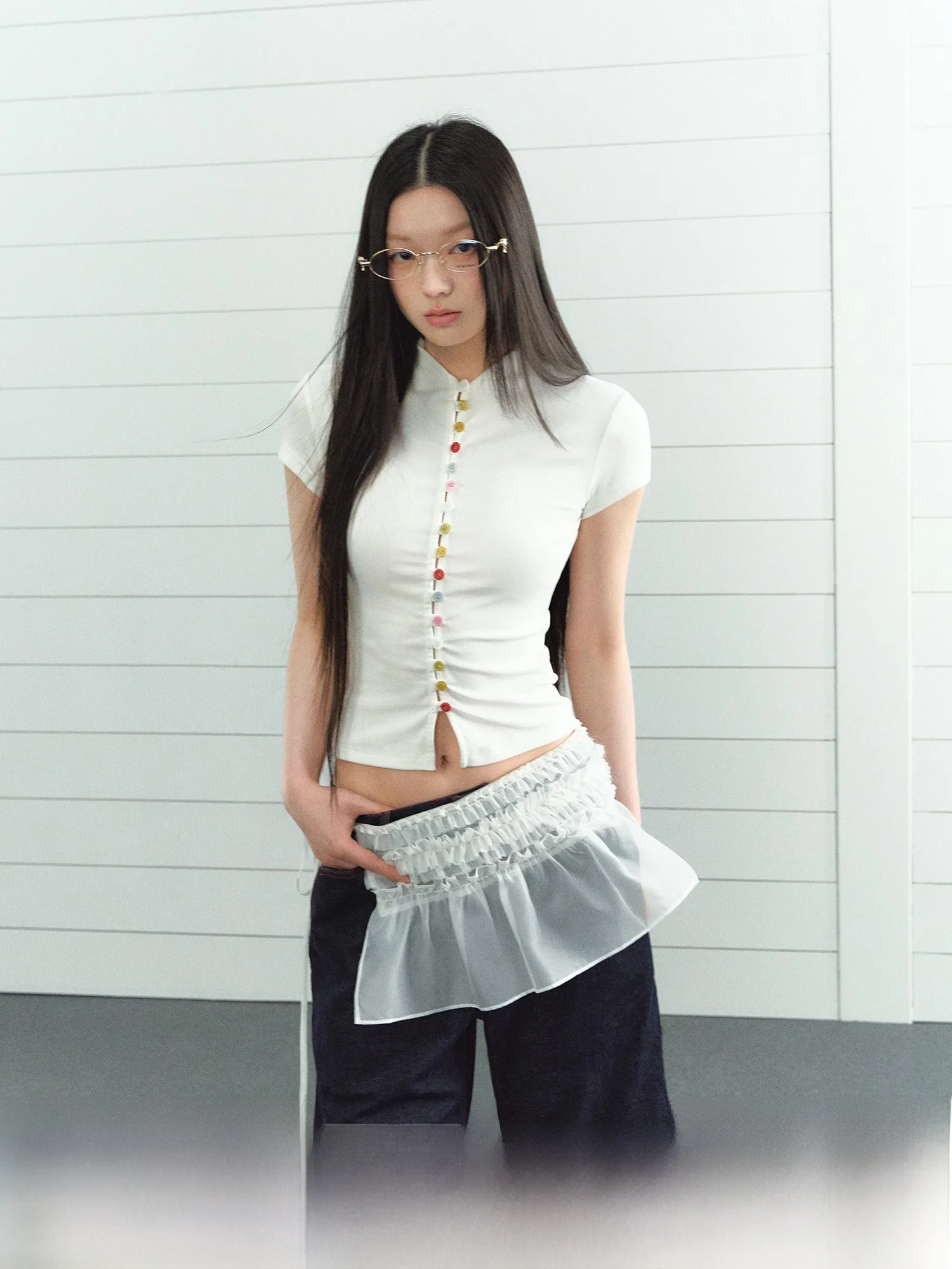 LaluneDuCiel Dopane High Collar Button T-irt ort Sve Women Summer Slimming White Sexy Top Cotton Blend Comfortable
LaluneDuCiel Dopane High Collar Button T-irt ort Sve Women Summer Slimming White Sexy Top Cotton Blend Comfortable