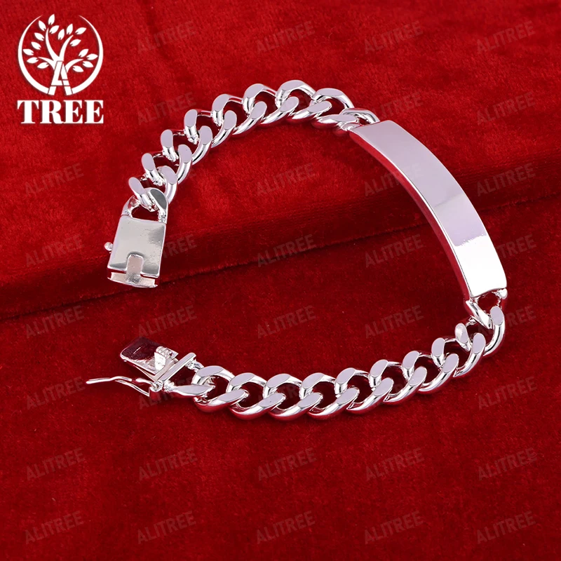 10mm 925 Sterling Silver Rectangular Hang Tag Cuban Bracelet Women Fashion Jewelry Accessories Wedding Birthday Party Trend Gift
10mm 925 Sterling Silver Rectangular Hang Tag Cuban Bracelet Women Fashion Jewelry Accessories Wedding Birthday Party Trend Gift