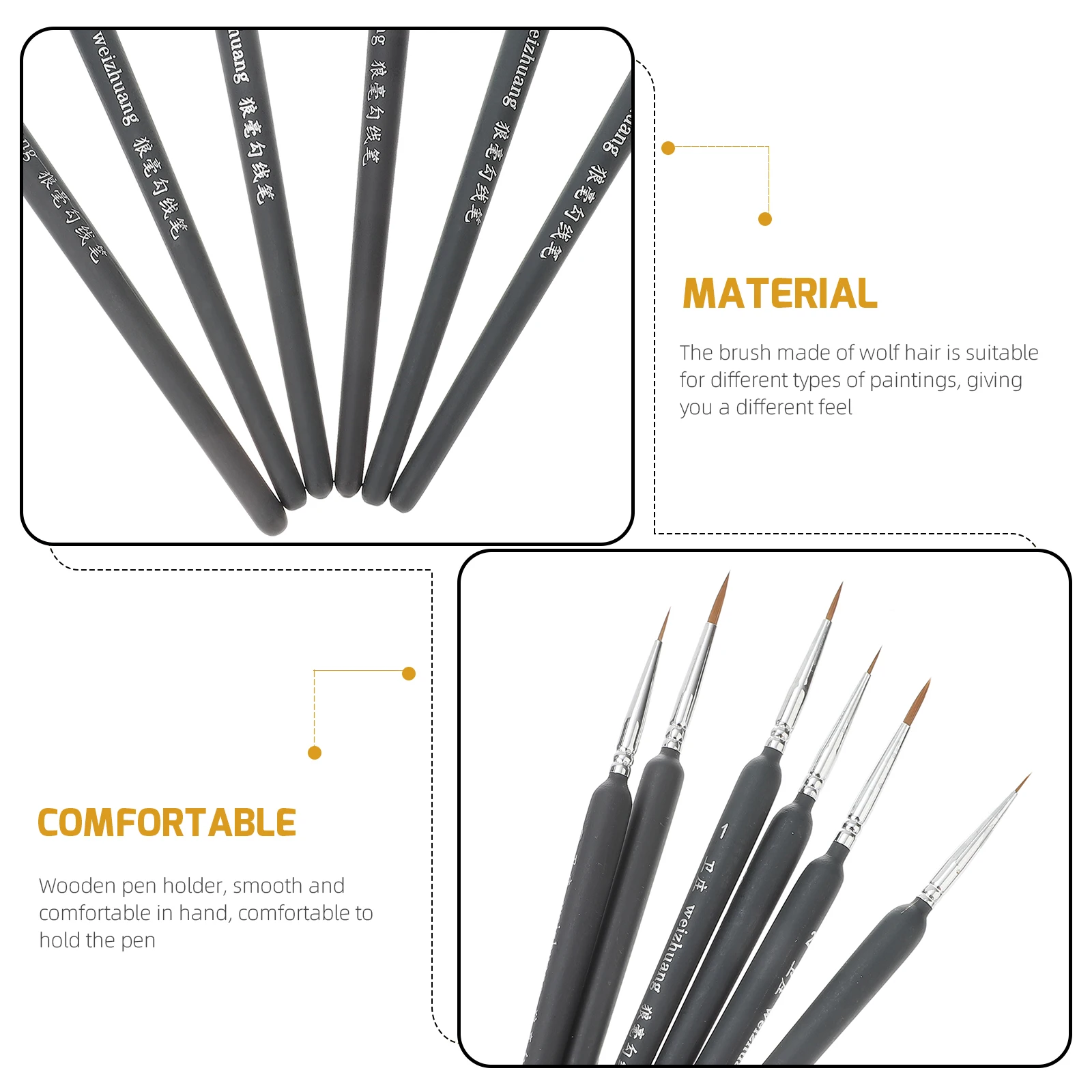 6pcs Painting Brushes Durable Long Handle for Acrylic Watercolor Oil Supplies Portable Travel Size Easy Clean
6pcs Painting Brushes Durable Long Handle for Acrylic Watercolor Oil Supplies Portable Travel Size Easy Clean