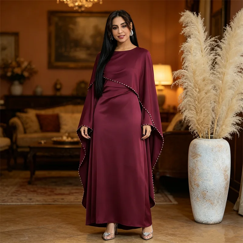 Eid Satin Abayas for Women Evening Party Dress Muslim Cape Abbayas Dubai Kaftan Djellaba Islam Jalabiya Femme Robe Vestidos Gown
Eid Satin Abayas for Women Evening Party Dress Muslim Cape Abbayas Dubai Kaftan Djellaba Islam Jalabiya Femme Robe Vestidos Gown