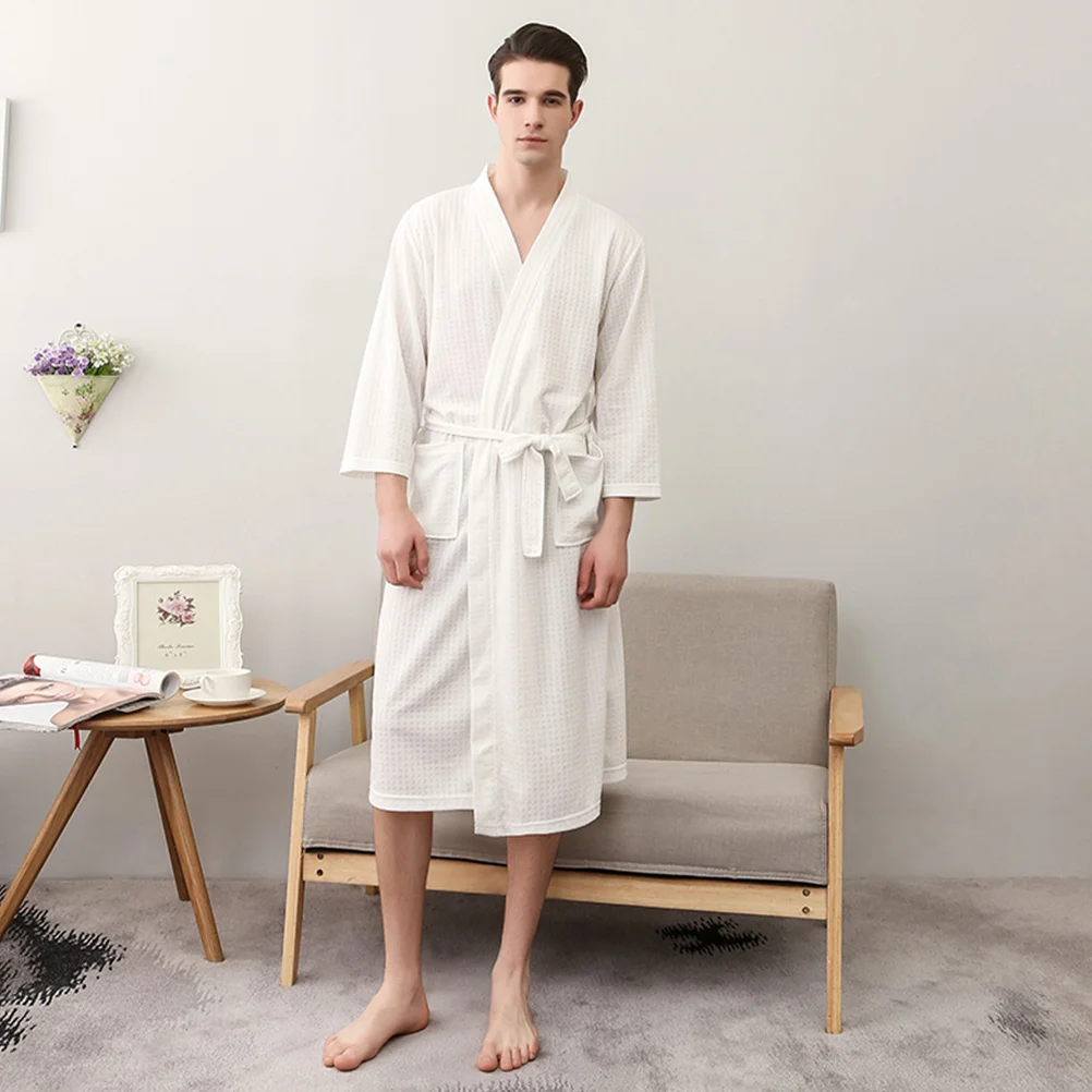 Seven-quarter Sleeve Couple Nightgown Mens Nightwear Practical Bathrobe Polyester Nightgowns Miss Men Quick-dry Comfortable
Seven-quarter Sleeve Couple Nightgown Mens Nightwear Practical Bathrobe Polyester Nightgowns Miss Men Quick-dry Comfortable