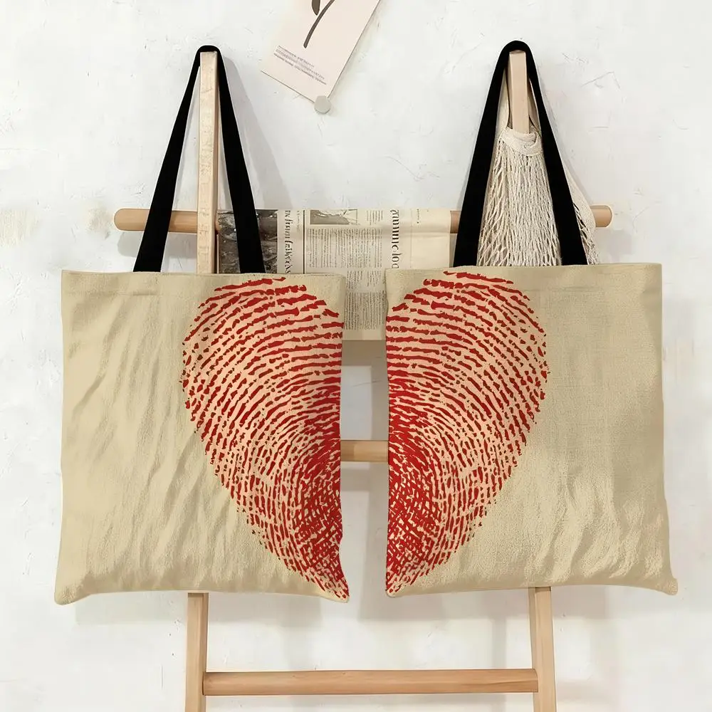 Fingerprint Love Storage Bags Canvas Tote Bag Large Capacity Double-Sided Print Reusable Shopping Bag Eco-Friendly Shoulder Bag
Fingerprint Love Storage Bags Canvas Tote Bag Large Capacity Double-Sided Print Reusable Shopping Bag Eco-Friendly Shoulder Bag