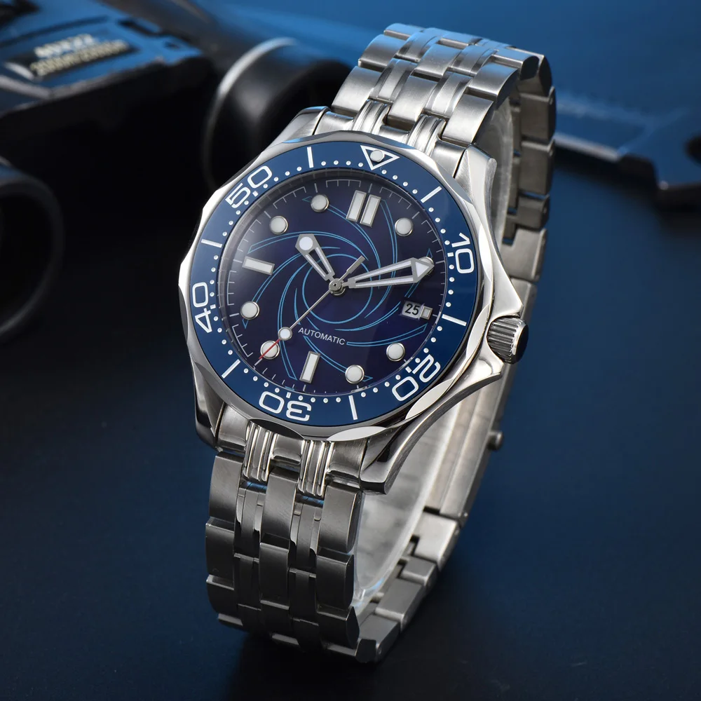 New Luxury Men's Dive Watch 8215 Movement 41mm Blue Dial Automatic Mechanical Date Display Spiral Pattern Casual Watch
New Luxury Men's Dive Watch 8215 Movement 41mm Blue Dial Automatic Mechanical Date Display Spiral Pattern Casual Watch