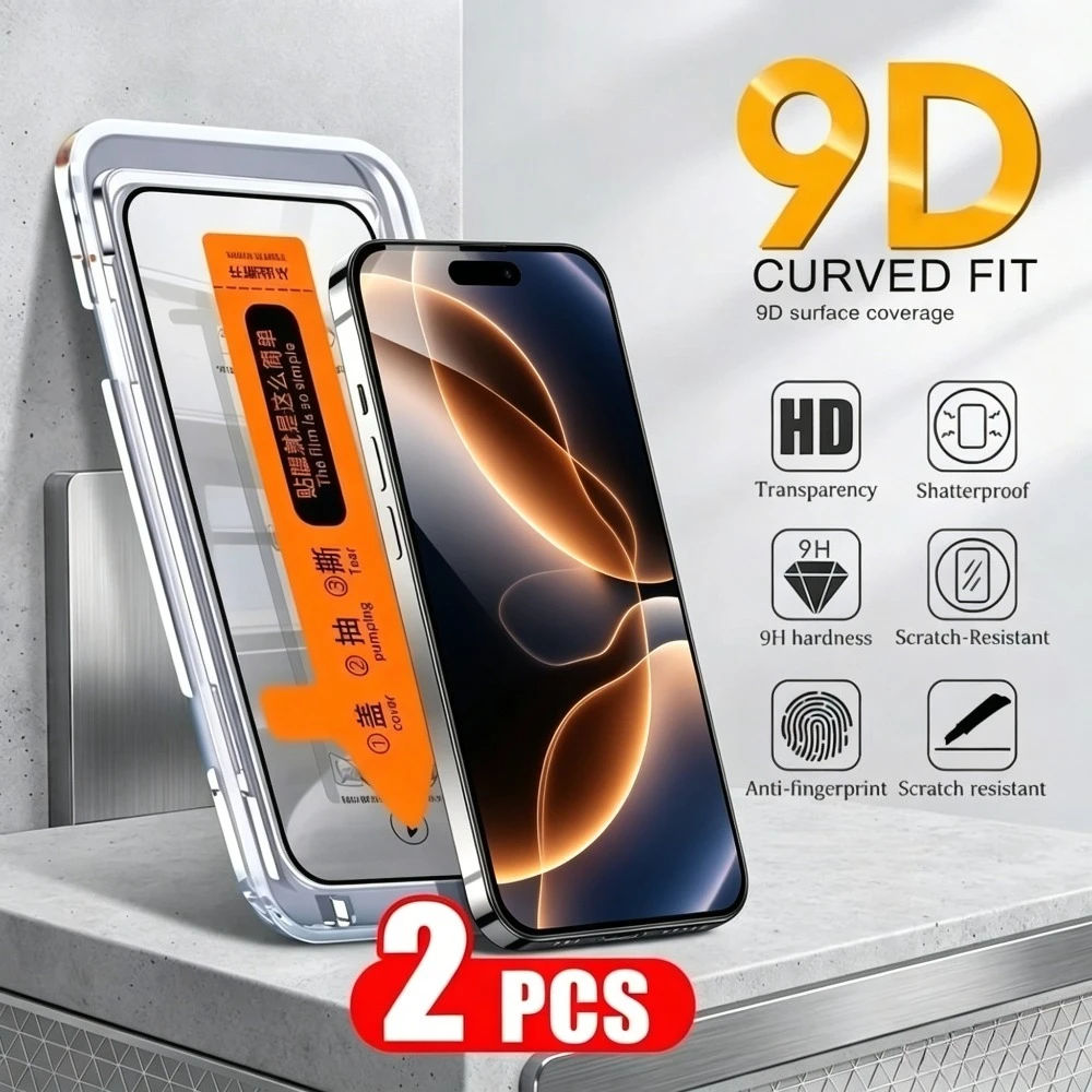 2Pcs Full Cover Screen Protector for iPhone 17 16 15 Pro Max Air 16e 17e 14 13 12 11 Pro 15 14 Plus Dust Free Installation Glass
2Pcs Full Cover Screen Protector for iPhone 17 16 15 Pro Max Air 16e 17e 14 13 12 11 Pro 15 14 Plus Dust Free Installation Glass