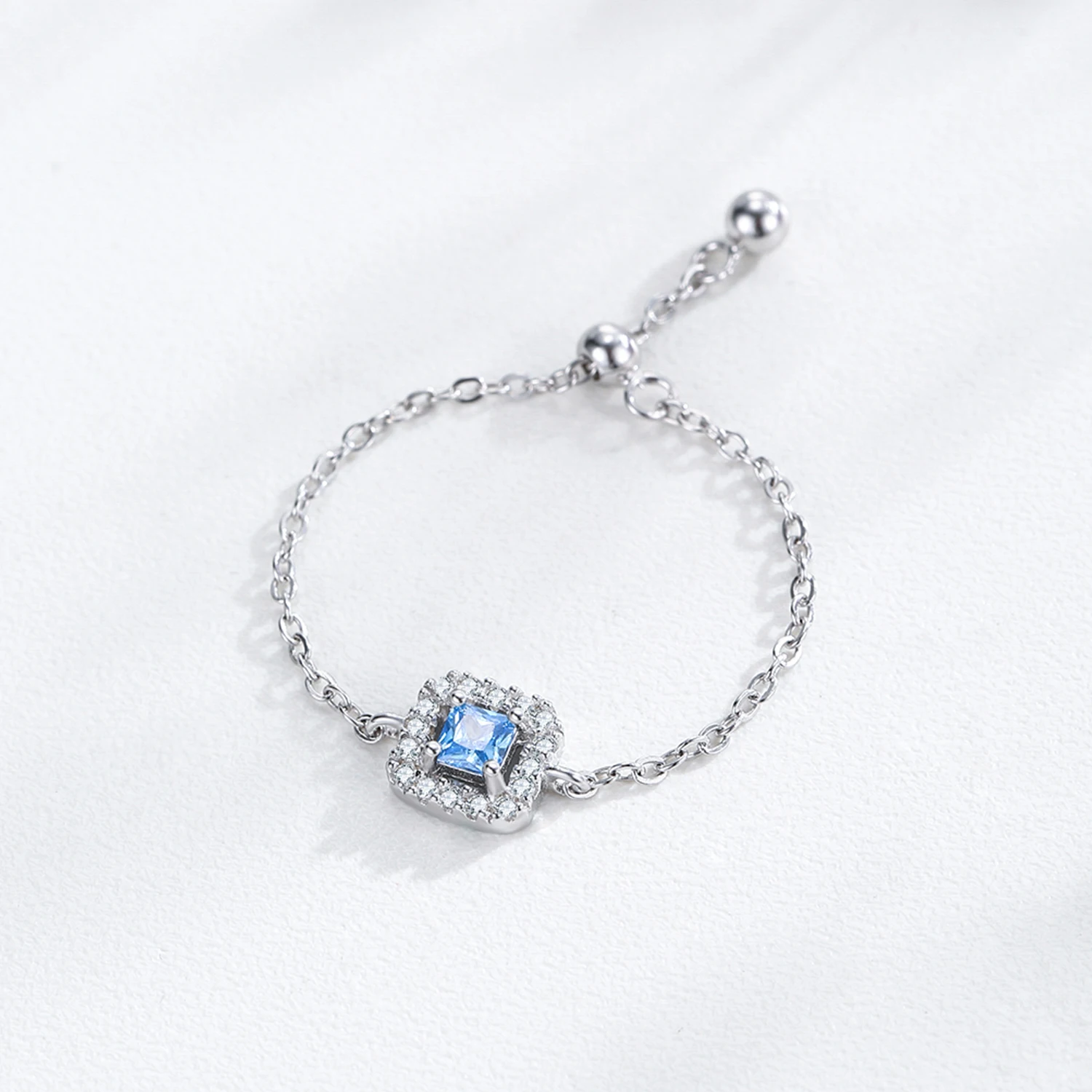 Ailmay 925 Sterling Silver Simple High Quality Blue Square Zirconia Rings Link Chain Adjustable For Women Statement Jewelry Gift
Ailmay 925 Sterling Silver Simple High Quality Blue Square Zirconia Rings Link Chain Adjustable For Women Statement Jewelry Gift