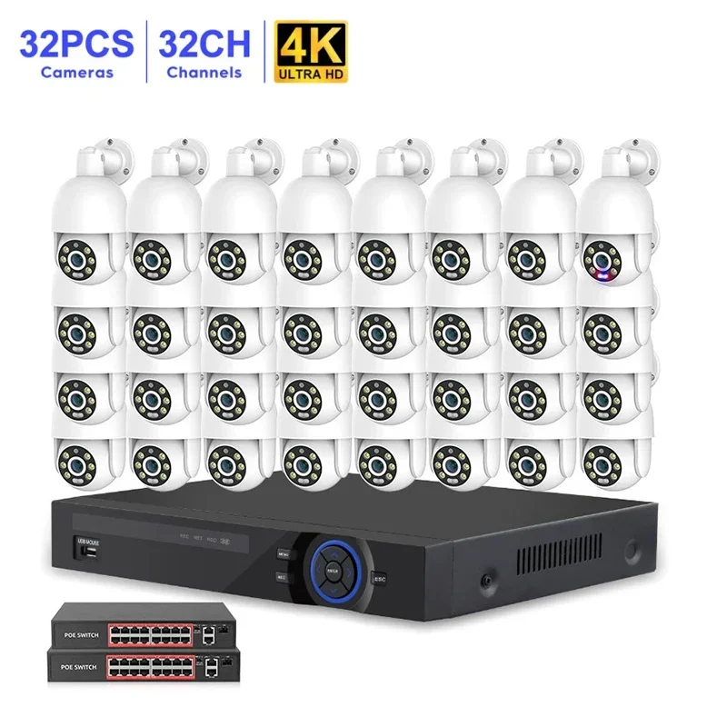 IP66 Водонепроницаемая 4K CCTV 32-канальная система камер видеонаблюдения 4K 4Mp Уличная камера Отслеживание движения человека
IP66 Водонепроницаемая 4K CCTV 32-канальная система камер видеонаблюдения 4K 4Mp Уличная камера Отслеживание движения человека