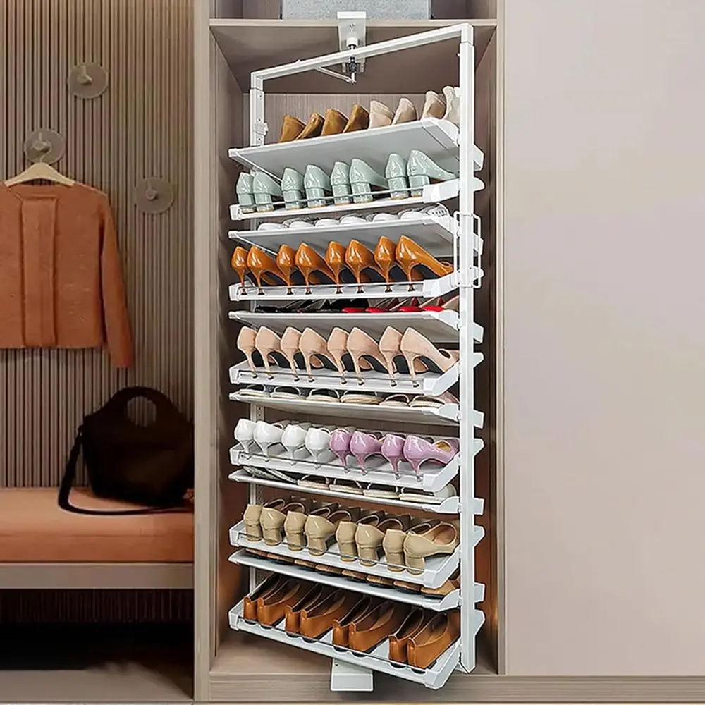 Adjustable 360° Rotating Shoe Rack, White, 53cm, 14-Tier Storage Organizer for Entryway
Adjustable 360° Rotating Shoe Rack, White, 53cm, 14-Tier Storage Organizer for Entryway