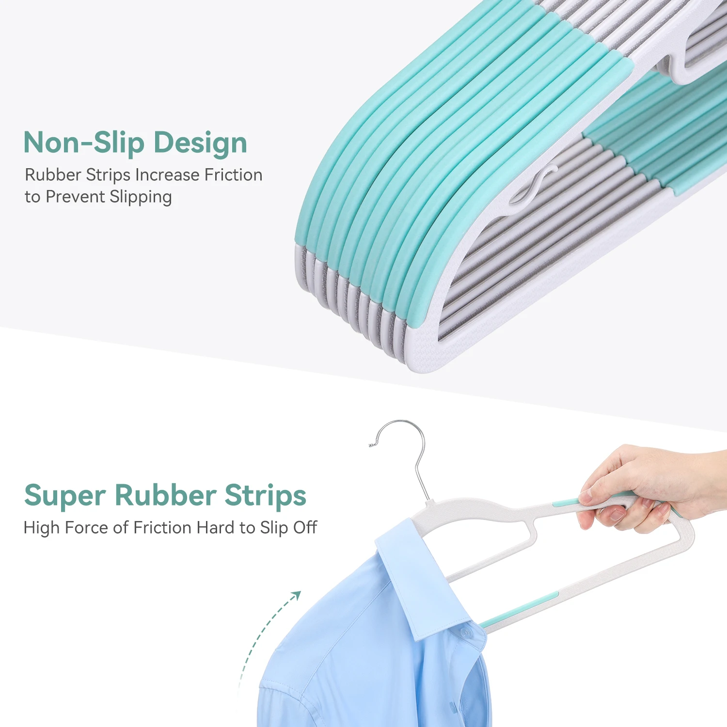 30/50 Pack Coat Hangers, Space-Saving Plastic Clothes Hangers, Non-Slip, 0.2 Inches Slim, 360° Swivel Silver Hook for Shirts, Pants, Suit & Wet/Dry Garments
30/50 Pack Coat Hangers, Space-Saving Plastic Clothes Hangers, Non-Slip, 0.2 Inches Slim, 360° Swivel Silver Hook for Shirts, Pants, Suit & Wet/Dry Garments