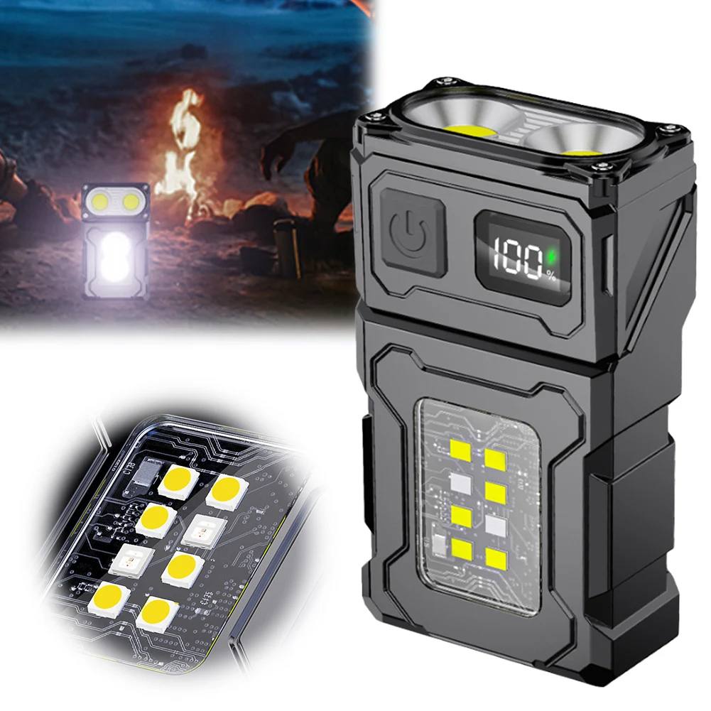 COB SMD Pocket Emergency Lantern 500LM Powerful Mini Torch 1200mAh LED Keychain Flashlight Rotatable for Camping Fishing Walking
COB SMD Pocket Emergency Lantern 500LM Powerful Mini Torch 1200mAh LED Keychain Flashlight Rotatable for Camping Fishing Walking