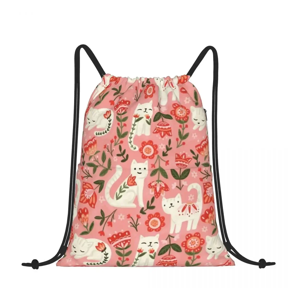 Drawstring Backpack Folk Cat Pattern Shoulder Bag Zipper Pocket Sports & Travel Hikes Portables Bag
Drawstring Backpack Folk Cat Pattern Shoulder Bag Zipper Pocket Sports & Travel Hikes Portables Bag