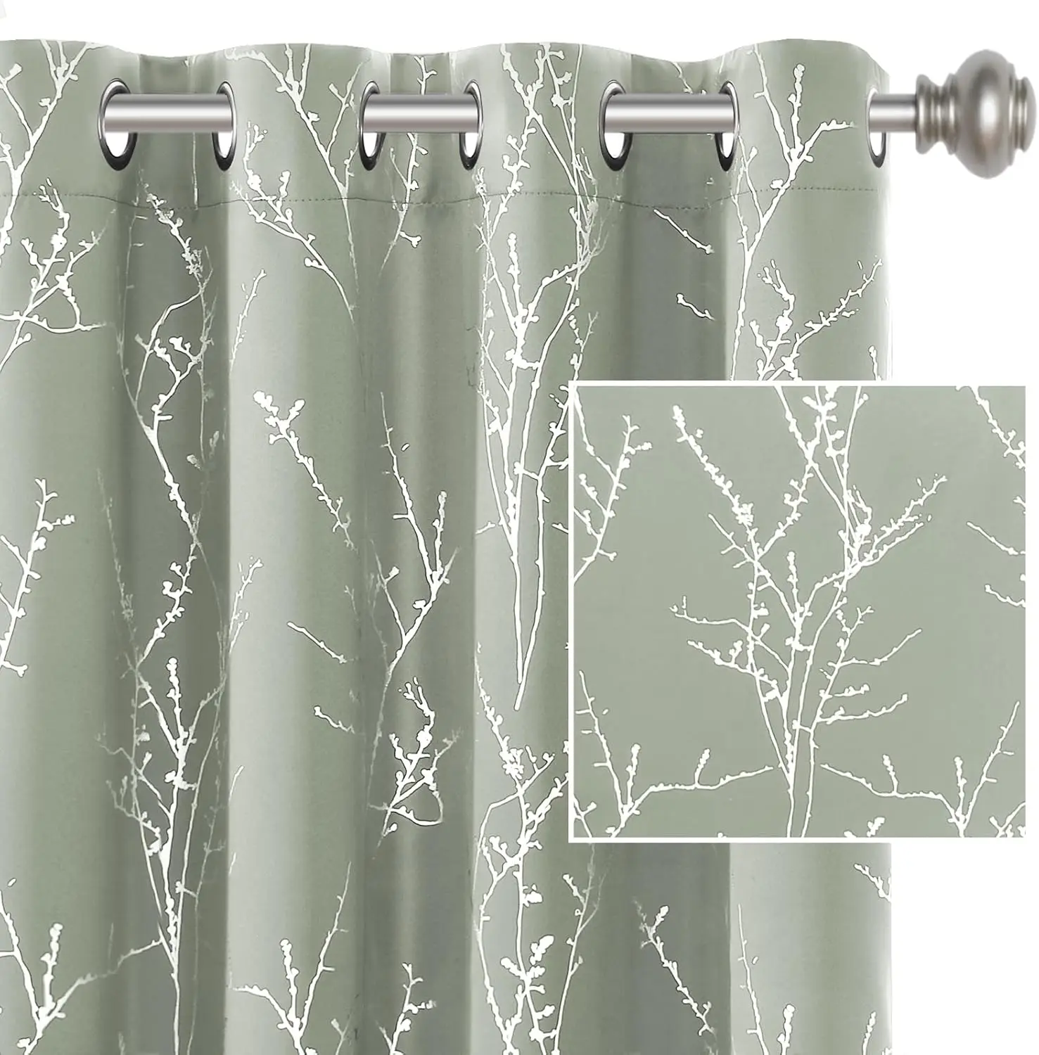 Blackout Curtains for Bedroom Foil Print Twig Tree Branch Thermal Insulated Grommet Curtain Drapes Light Blocking Thick
Blackout Curtains for Bedroom Foil Print Twig Tree Branch Thermal Insulated Grommet Curtain Drapes Light Blocking Thick