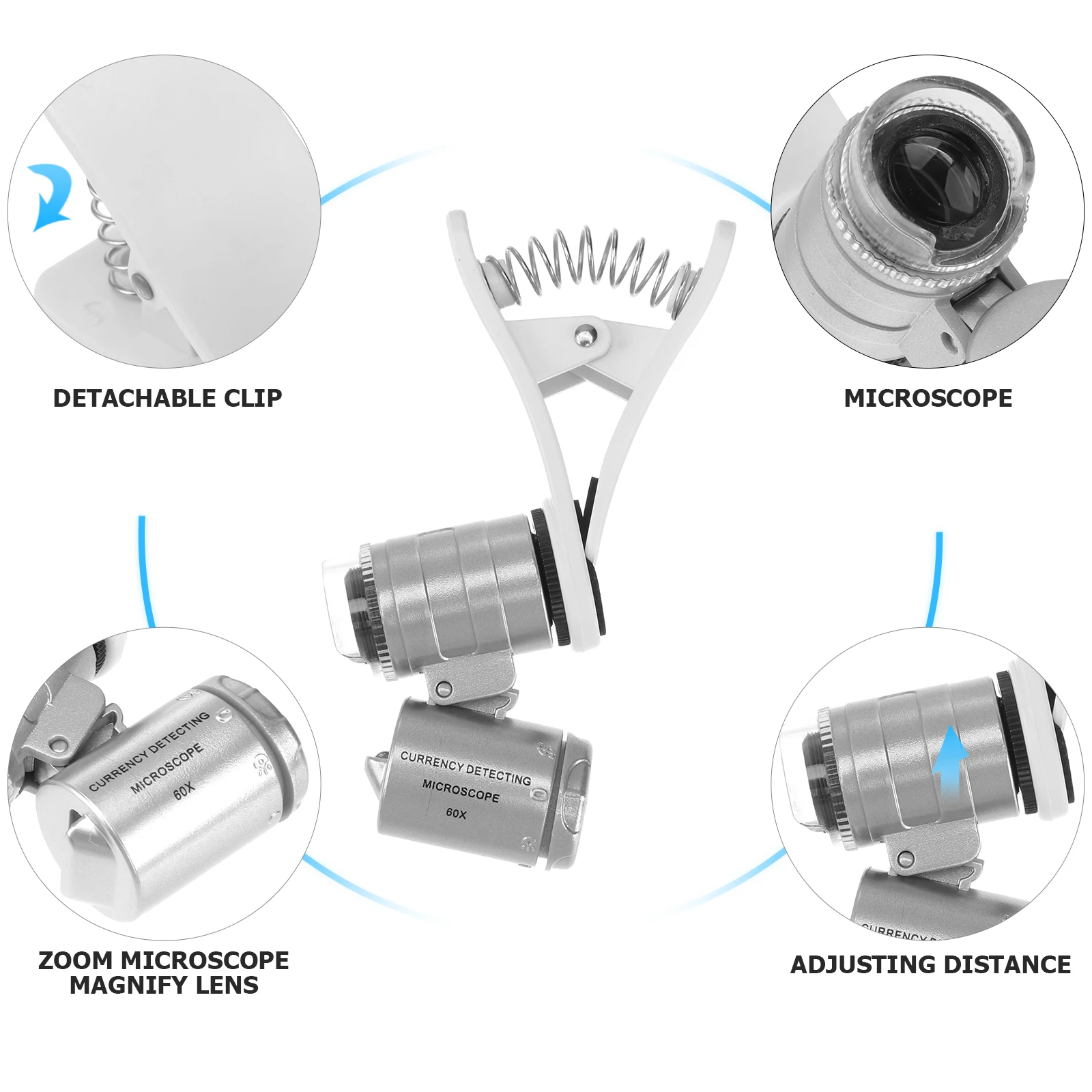 60 X Microscope Lens Magnifier Magnify for Universal Phones with Clip Magnifying
60 X Microscope Lens Magnifier Magnify for Universal Phones with Clip Magnifying