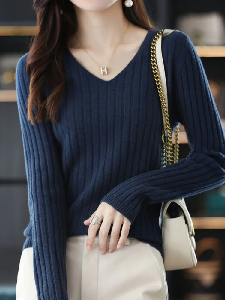 Women Sweater Long Sleeve Top Knitted Pullover V-Neck Fashion Sweater Woman Winter Basic Female Clothing Soild Sweaters Z8
Women Sweater Long Sleeve Top Knitted Pullover V-Neck Fashion Sweater Woman Winter Basic Female Clothing Soild Sweaters Z8