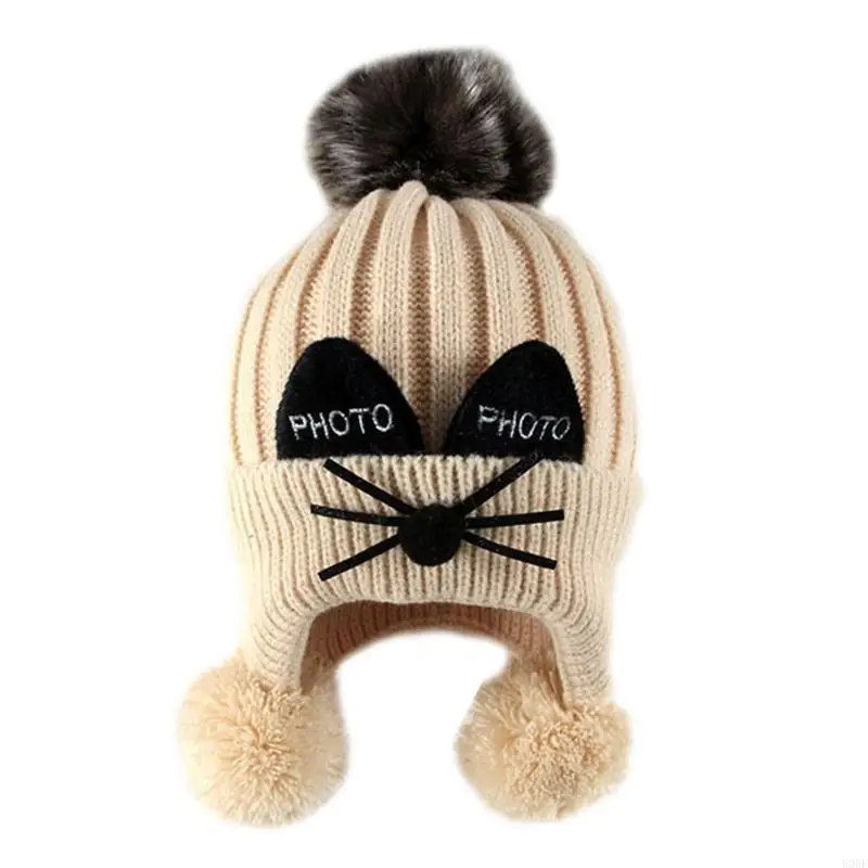 E06F Baby Earflap Knitted Hat Autumn Winter Warm Kids Fur Ball Beanie Cap Bonnet for Children Newborn Girls Boys
E06F Baby Earflap Knitted Hat Autumn Winter Warm Kids Fur Ball Beanie Cap Bonnet for Children Newborn Girls Boys