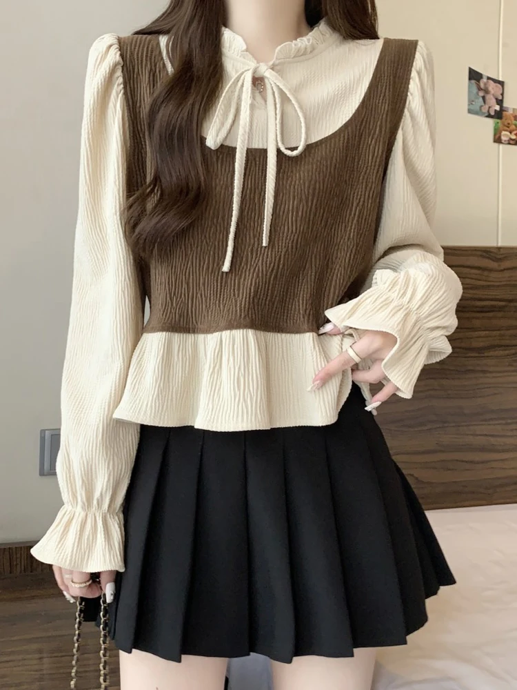 Retro Fake Two-Piece Long Sleeve Shirt Women's Spring Autumn New Design Fashionable Age-Defying Lace Trim Top French Style Lo...
Retro Fake Two-Piece Long Sleeve Shirt Women's Spring Autumn New Design Fashionable Age-Defying Lace Trim Top French Style Lo...