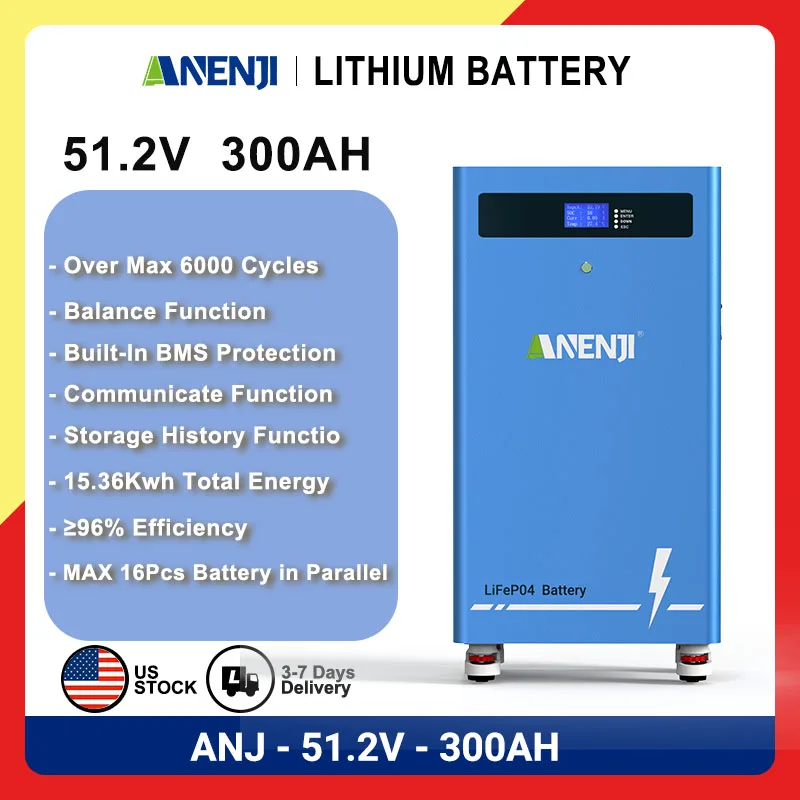 15KWh lithium battery 51.2V 300AH Power Home Battery Backup Solar Storage Lithium Solar LiFePO4 Battery for Home
15KWh lithium battery 51.2V 300AH Power Home Battery Backup Solar Storage Lithium Solar LiFePO4 Battery for Home