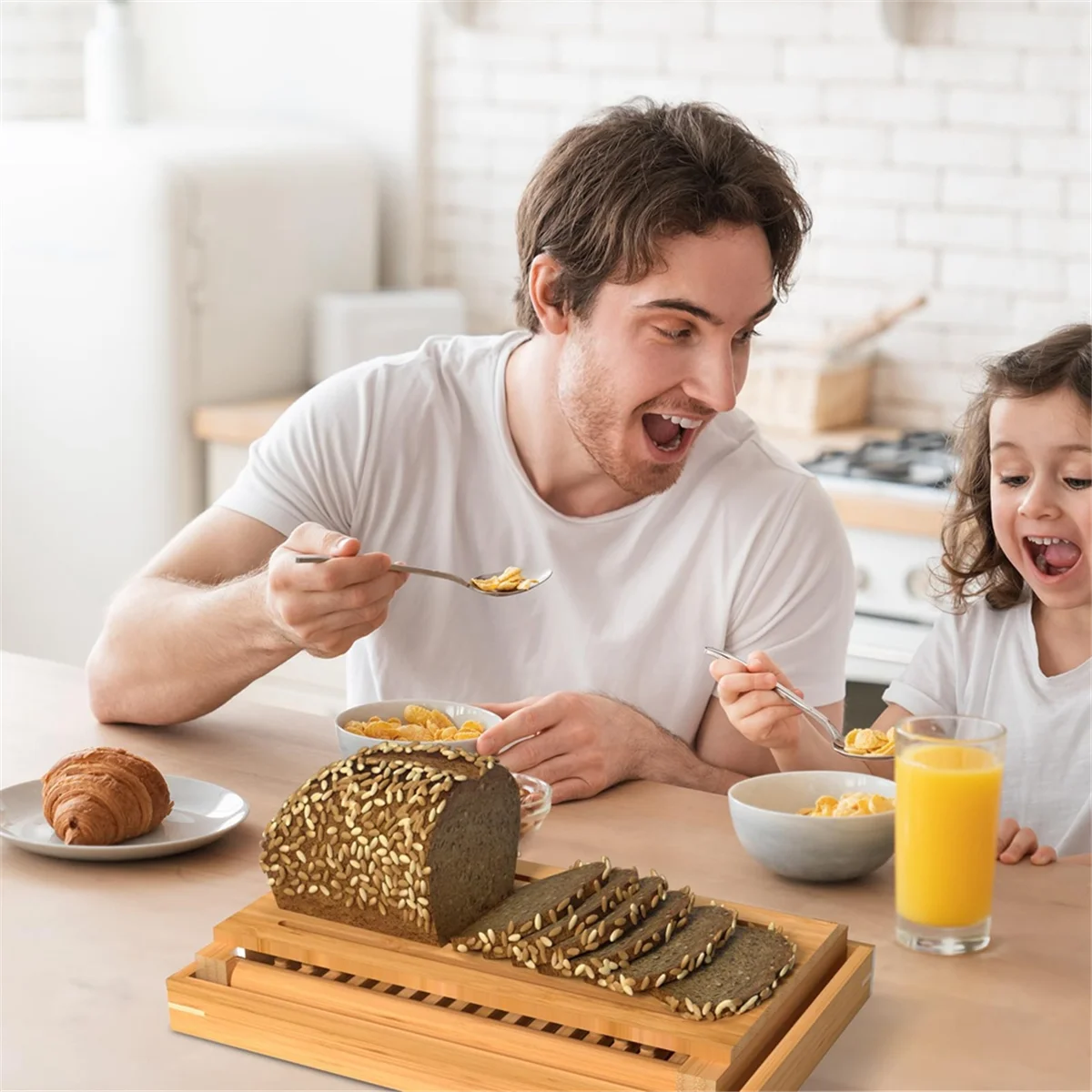 A77I Bamboo Wood Bread Slicer for Homemade Bread Toast Cutting Board, Adjustable Thickness Breadmaker for Loaf Cakes B
A77I Bamboo Wood Bread Slicer for Homemade Bread Toast Cutting Board, Adjustable Thickness Breadmaker for Loaf Cakes B