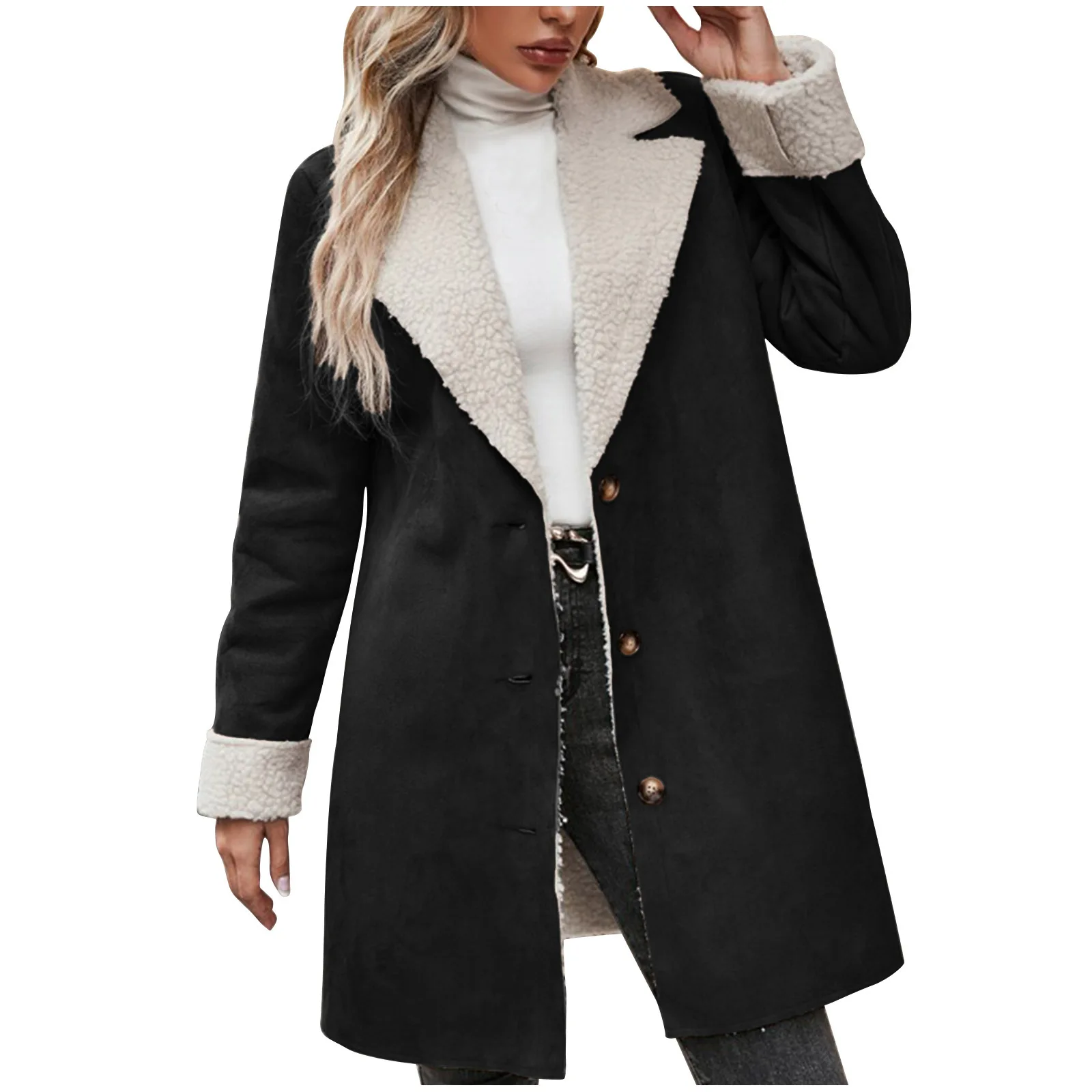 Autumn Winter Fashion New Long Sleeve Turn Down Collar Thickened Warm Plush Coat For Women
Autumn Winter Fashion New Long Sleeve Turn Down Collar Thickened Warm Plush Coat For Women