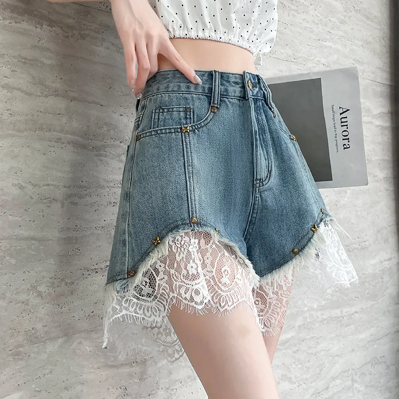 Sweet Y2K Denim Shorts Jeans High Waist Lace Splice Short Jean Female Summer Casual Jorts Hotpants Basics Streetwear Shorts
Sweet Y2K Denim Shorts Jeans High Waist Lace Splice Short Jean Female Summer Casual Jorts Hotpants Basics Streetwear Shorts