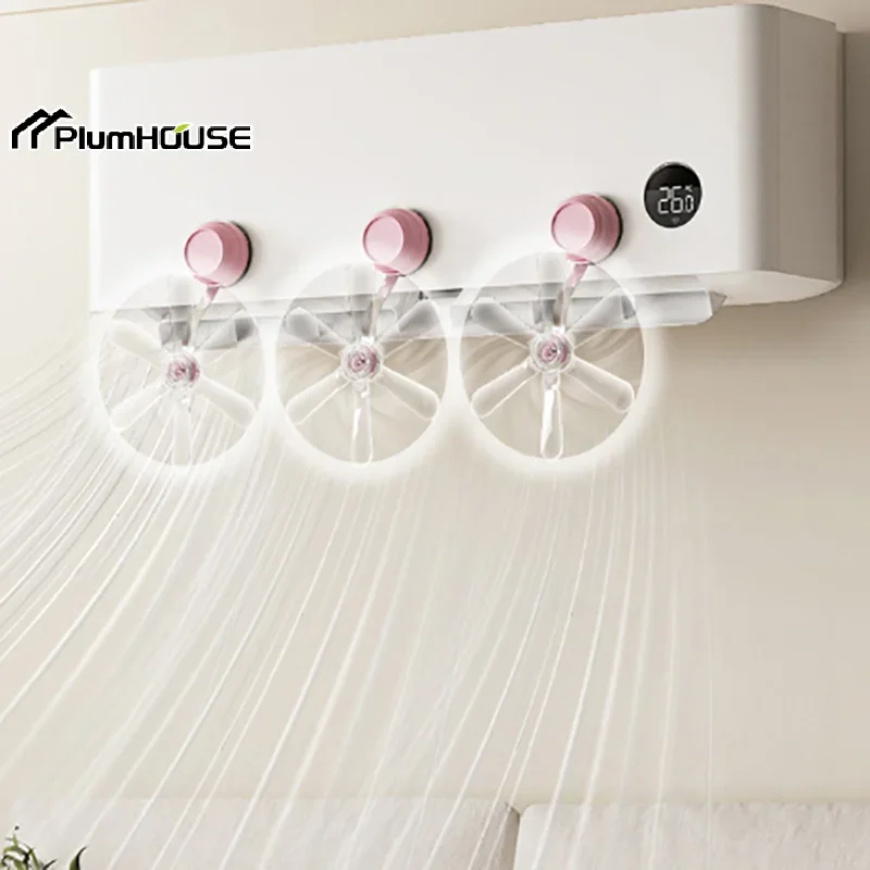 3 шт. настенный вентилятор для кондиционирования, пластиковая регулируемая присоска, вентилятор для кондиционера в форме ветряной мельницы 
3 шт. настенный вентилятор для кондиционирования, пластиковая регулируемая присоска, вентилятор для кондиционера в форме ветряной мельницы