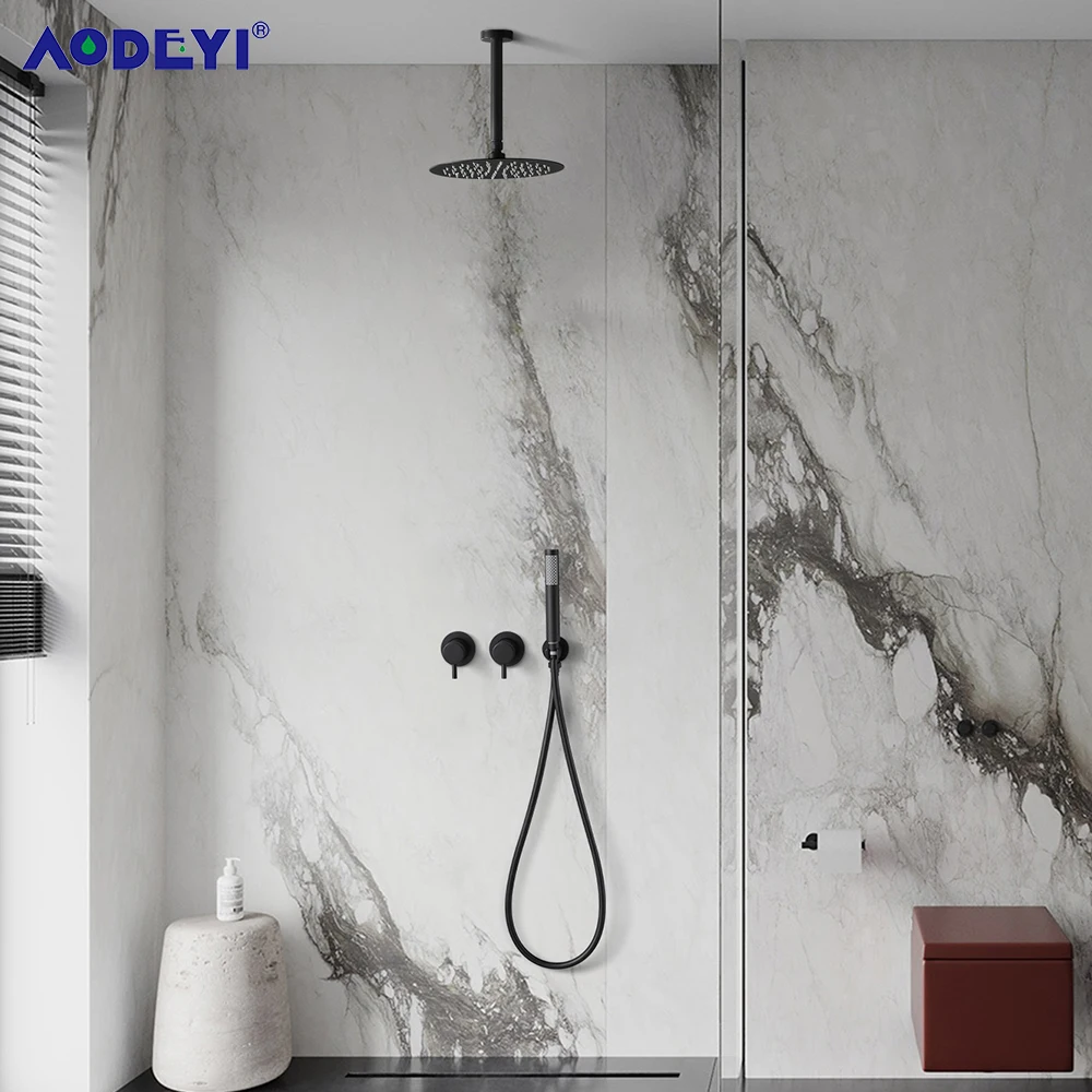 Bathroom Faucet Black Brass Ceiling Rain Shower Head Hand Sprayer With Seat Two-Function And Hot Cold Mixing Switch Wall Mounted
Bathroom Faucet Black Brass Ceiling Rain Shower Head Hand Sprayer With Seat Two-Function And Hot Cold Mixing Switch Wall Mounted