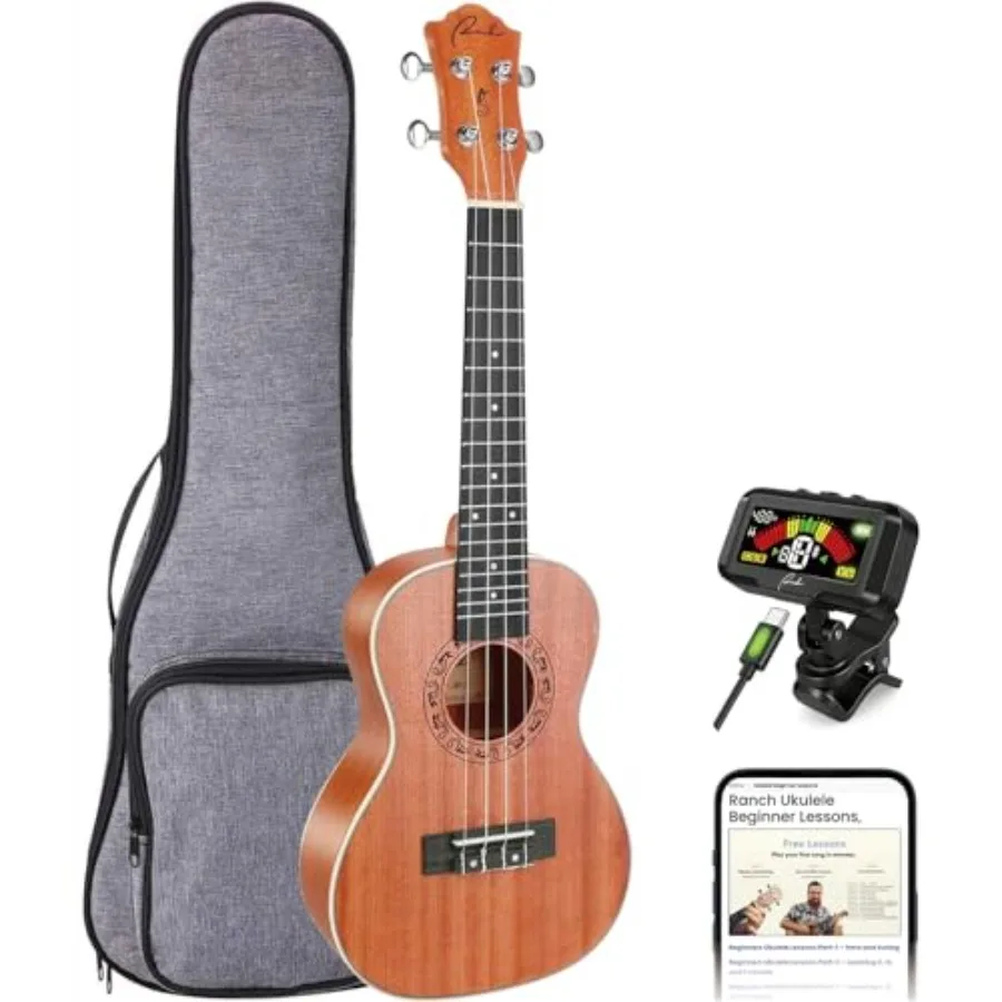 Concert ukulele - 23 beginner professional instrument in mahogany with natural finish, includes 12 online lessons, gig bag, and
Concert ukulele - 23 beginner professional instrument in mahogany with natural finish, includes 12 online lessons, gig bag, and