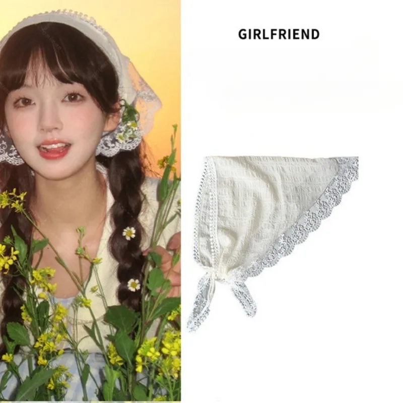 Student Girl French Headscarf Fashion Pastoral Lace Triangle Headwear Towel Travel Women Photography Props Hair Accessories
Student Girl French Headscarf Fashion Pastoral Lace Triangle Headwear Towel Travel Women Photography Props Hair Accessories