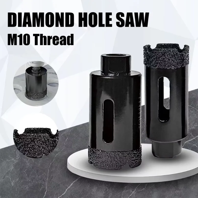 1Pc M10 6-100mm Diamond Brazed Core Dry Drill Bit For Porcelain Tiles Marble Glass Granite Hole Saw Cutter Cutting
1Pc M10 6-100mm Diamond Brazed Core Dry Drill Bit For Porcelain Tiles Marble Glass Granite Hole Saw Cutter Cutting