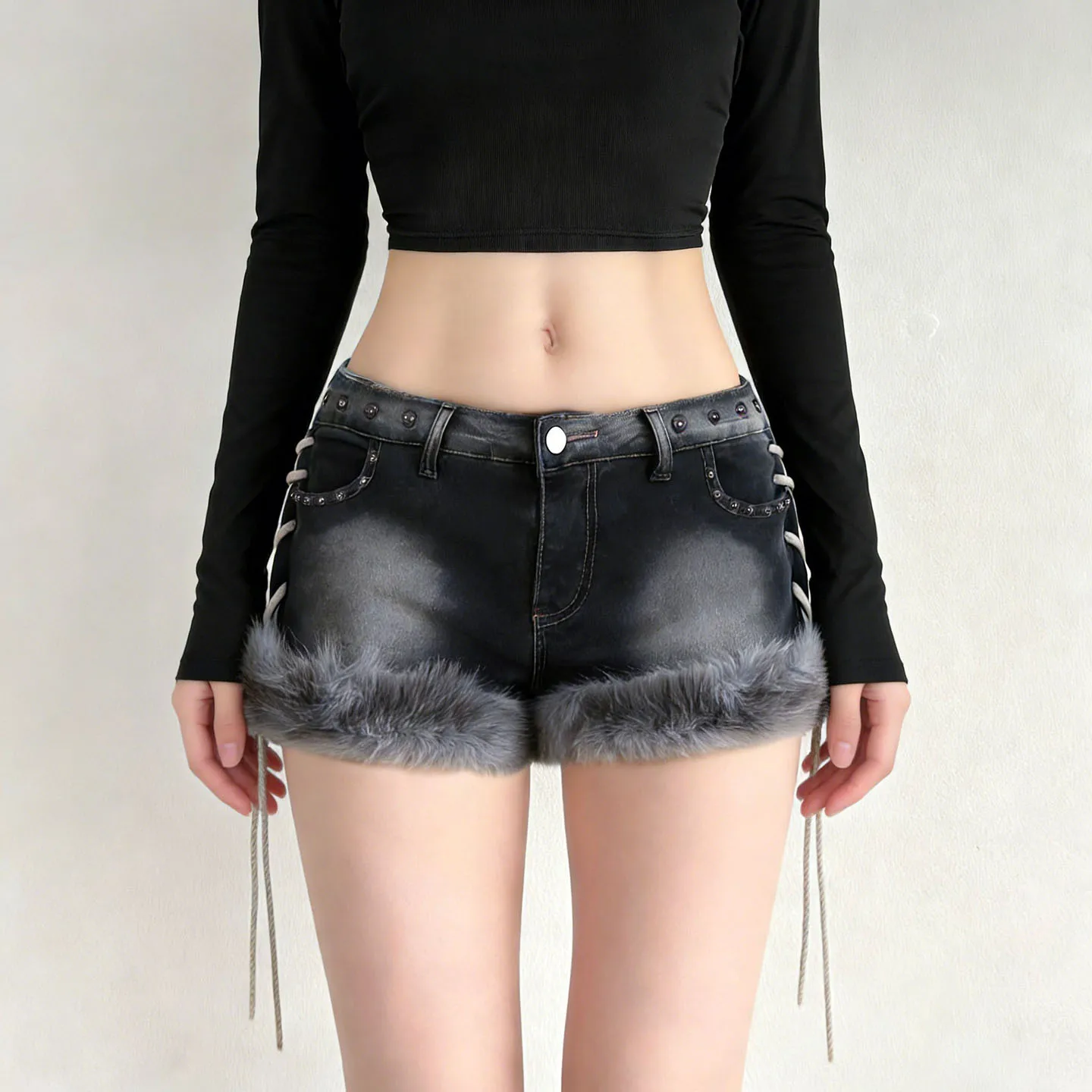 Sexy Furry Trim Bandage Jeans Shorts Casual Y2K Slim Low-Waisted Super Mini Shorts Women 2025 Summer Fashion Streetwear Ladies
Sexy Furry Trim Bandage Jeans Shorts Casual Y2K Slim Low-Waisted Super Mini Shorts Women 2025 Summer Fashion Streetwear Ladies