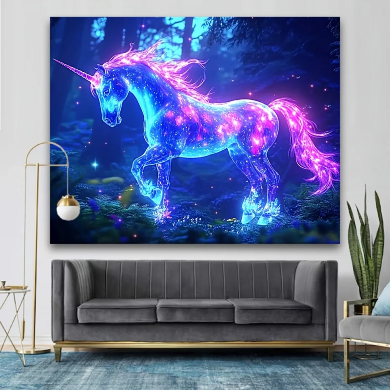 VIKAMA Fluorescent Forest Unicorn Tapestry Girl's Heart Bedroom Bedhead Living Room Sofa Background Wall Decoration
VIKAMA Fluorescent Forest Unicorn Tapestry Girl's Heart Bedroom Bedhead Living Room Sofa Background Wall Decoration