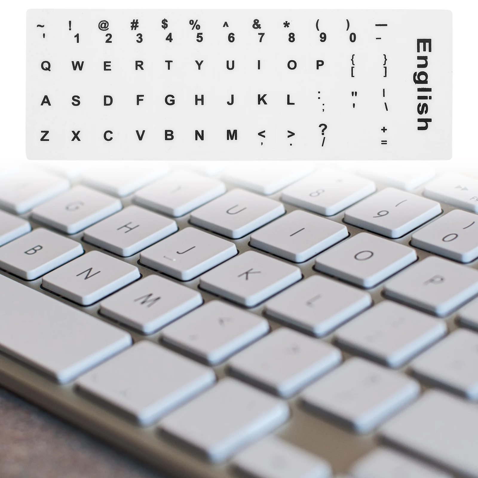 10 Sheets Universal English Keyboard Stickers Clear Non-Slip Lettering for Pc Laptop Replacement Key Labels Computer Accessories