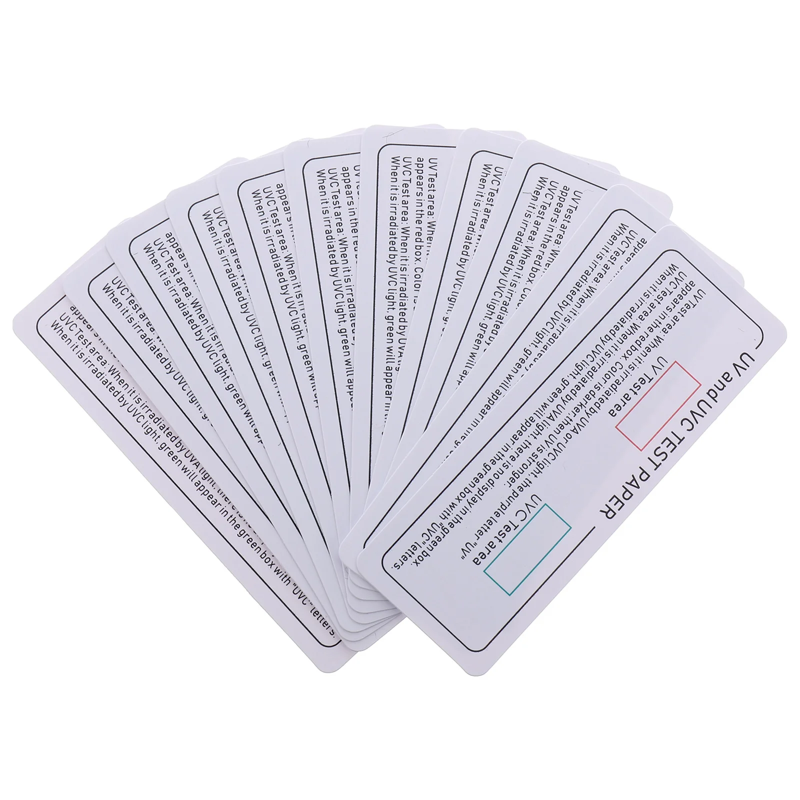 10 Pcs Discoloration Detection Card Test Papers UV Cards Light Effect Tester High Quality Premium Strips Device
10 Pcs Discoloration Detection Card Test Papers UV Cards Light Effect Tester High Quality Premium Strips Device