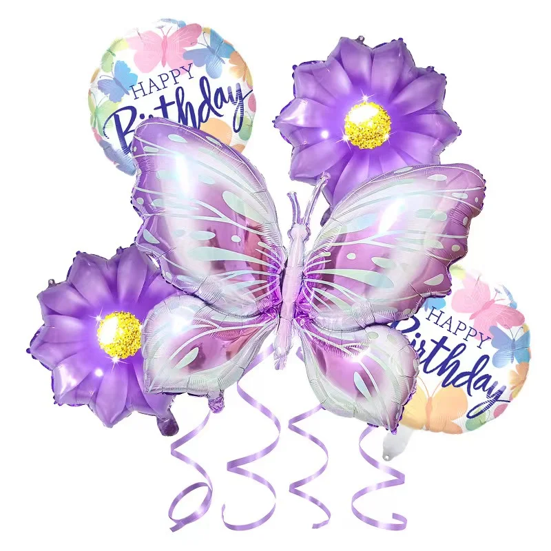 5 Pcs Butterfly Foil Balloons Set Purple Sunflower Set Baby Shower Wedding Romantic Butterfly Theme Birthday Party Decorations
5 Pcs Butterfly Foil Balloons Set Purple Sunflower Set Baby Shower Wedding Romantic Butterfly Theme Birthday Party Decorations
