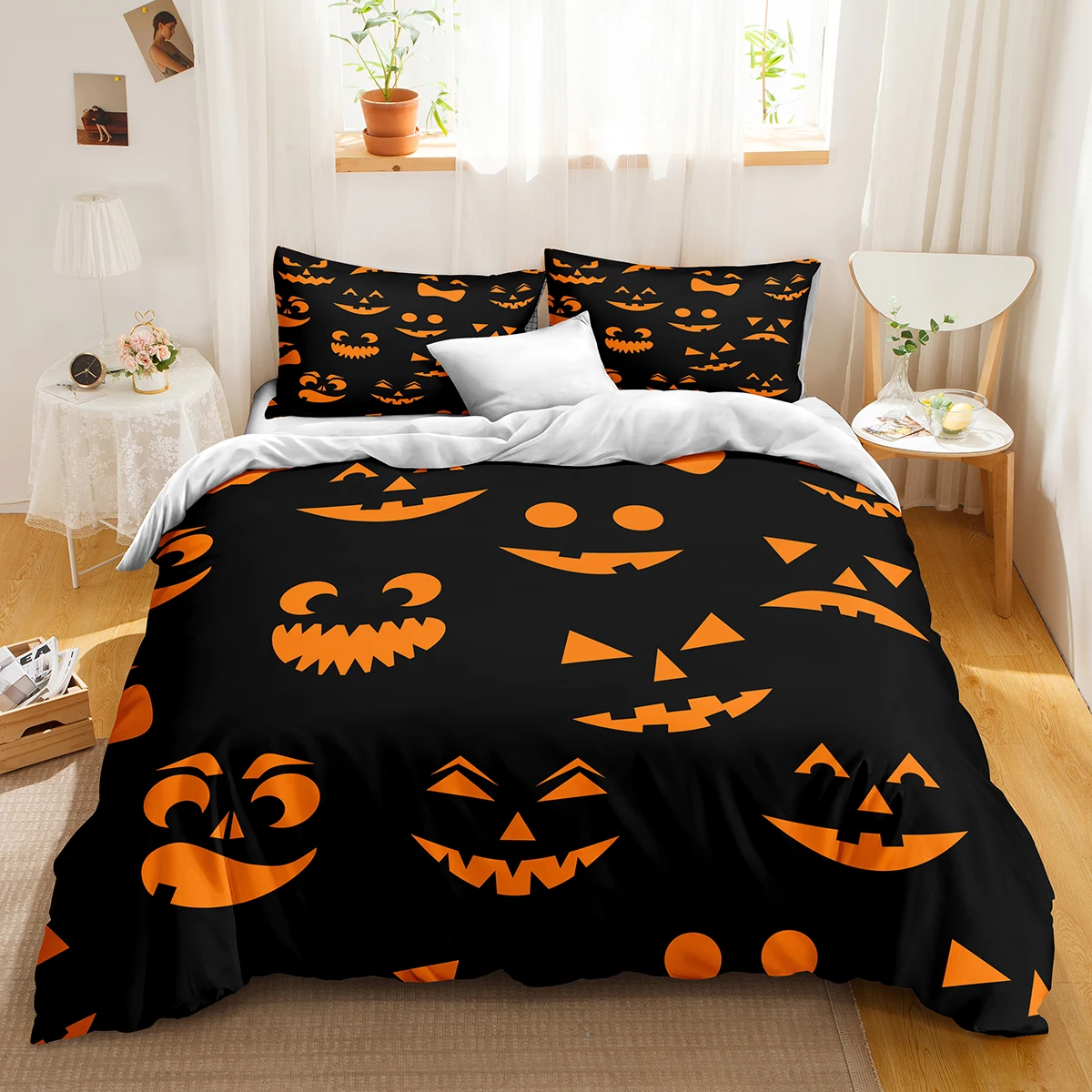 Halloween Bedding Sets Pumpkin Duvet Cover Set Modern Fashion Home Textiles Floral Bed Linen for Dropshipping
Halloween Bedding Sets Pumpkin Duvet Cover Set Modern Fashion Home Textiles Floral Bed Linen for Dropshipping