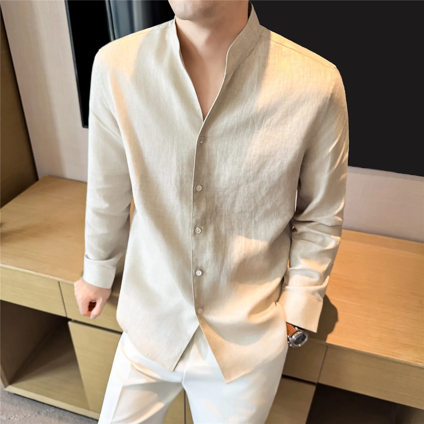 100% Linen Long Sleeve Shirts Men High Quality Stand Collar Smart Casual Fashion Shirt Mens Solid Breathable Lightweight Blouse
100% Linen Long Sleeve Shirts Men High Quality Stand Collar Smart Casual Fashion Shirt Mens Solid Breathable Lightweight Blouse