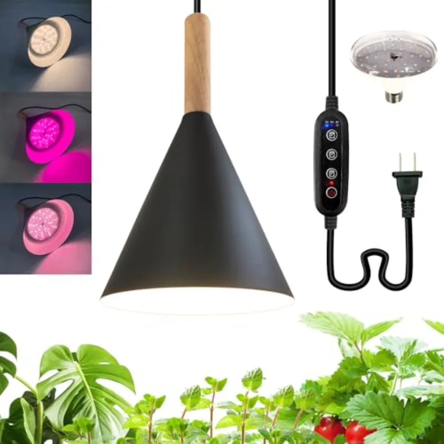 Hanging Grow Lights for Indoor PlantsPendant Plant Lights for Indoor Growing 15W Full Spectrum with Timer and 15Feet Power Cord
Hanging Grow Lights for Indoor PlantsPendant Plant Lights for Indoor Growing 15W Full Spectrum with Timer and 15Feet Power Cord