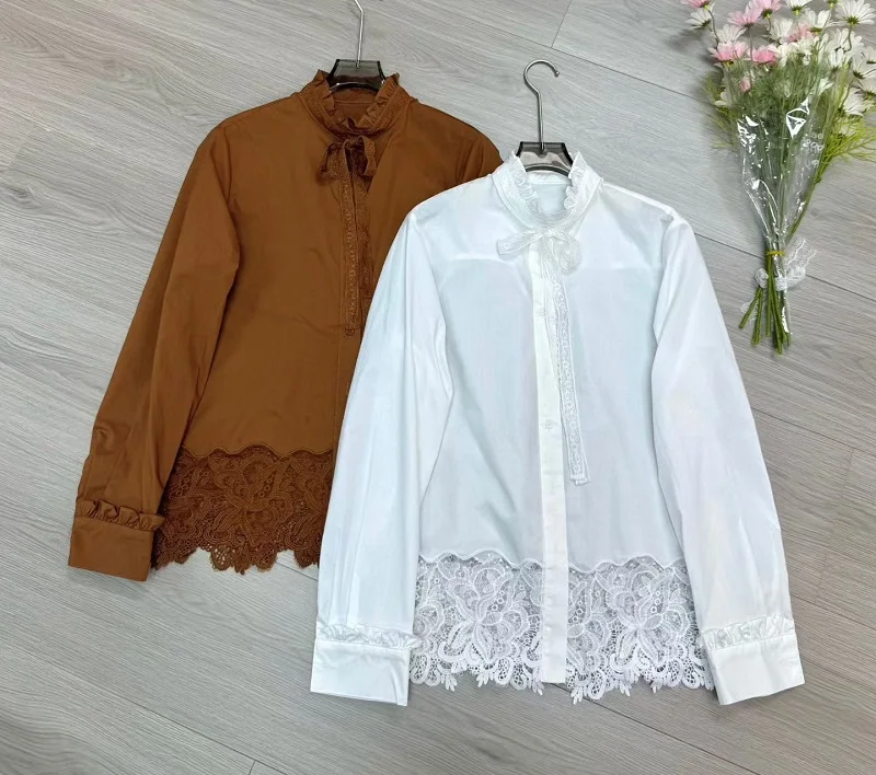 High Quality New Shirts 2026 Spring Summer Blouse Women Sexy Tulle Lace Embroidery Patchwork Long Sleeve White Khaki Shirts
High Quality New Shirts 2026 Spring Summer Blouse Women Sexy Tulle Lace Embroidery Patchwork Long Sleeve White Khaki Shirts