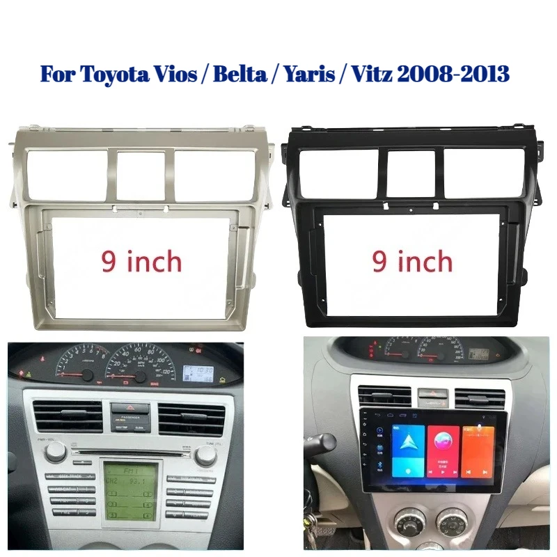 9-дюймовый адаптер автомобильной рамы для Toyota Vios/Belta/Yaris/Vitz 2008-2013 гг. | Комплект панели приборной панели Android-радио 
9-дюймовый адаптер автомобильной рамы для Toyota Vios/Belta/Yaris/Vitz 2008-2013 гг. | Комплект панели приборной панели Android-радио
